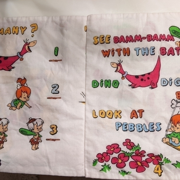 vintage Flintstones Friends Cloth Book Child's Numbers and Letters - Picture 3 of 7